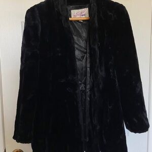 Vintage Black Faux Fur Jacket